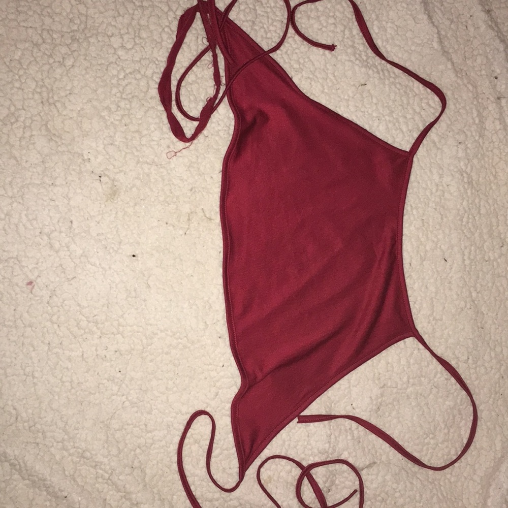 Wine Red Bareback crop/cami top